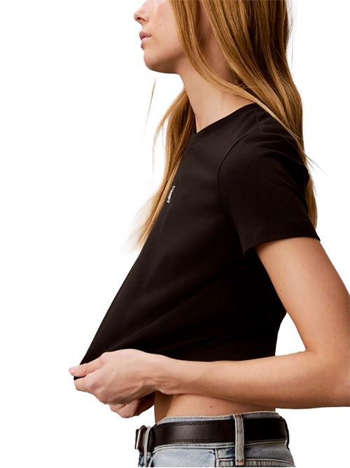 CALVIN KLEIN T-shirt cropped con monogramma CALVIN KLEIN | LV047AB213UB1